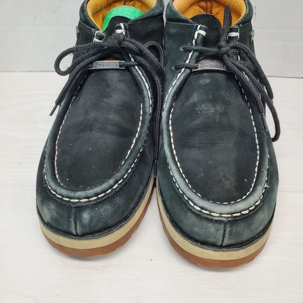 Buffalino‎ Boots Men's Black Suede Lace Up Chukka Style Ankle Boots Size 10